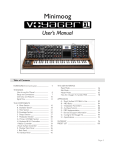 Moog Voyager XL User`s manual