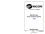 Ricon RDO2700 Series Operating instructions