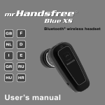 Mr Handsfree Bluetooth Headset II User`s manual