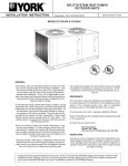 York E1FB240 Installation manual