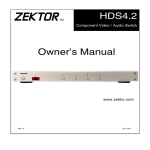 Zektor HDS4.2 Owner`s manual