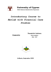 Introductory Course to Matlab with Financial Case Studies