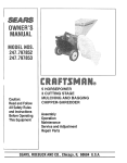 Craftsman 247.797852 Owner`s manual