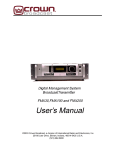 Crown FMX30 User`s manual