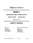 Milpower Source M359-1 User`s manual