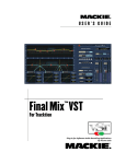 Mackie FINALMIX TRACKTION User`s guide