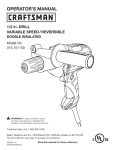 Craftsman 315.101150 Operator`s manual