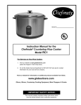 Chefmate RC1 Instruction manual