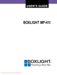 BOXLIGHT MP-41t User`s guide