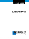 BOXLIGHT MP-40t User`s guide