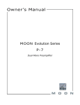 Simaudio MOON P-3 Owner`s manual