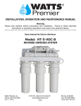 Watts Premier HT-5-VOC-B Troubleshooting guide