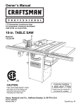 Craftsman 22124 - Professional 10 in. Table Saw Owner`s manual