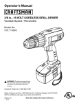 Craftsman 315.115240 Operator`s manual