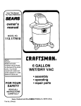 Craftsman 113.177810 Owner`s manual