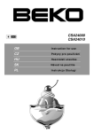 Beko CSA24010 Technical data