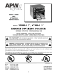 APW Wyott 93030077 Operating instructions