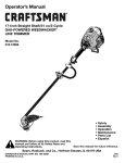 Craftsman 316.74556 Operator`s manual