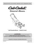 Cub Cadet Sc Series Operator`s manual