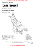 Craftsman 247.889330 Operator`s manual