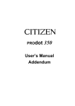Citizen PROdot 350 User`s manual