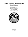 URAL Motorcycles TOURIST Owner`s manual