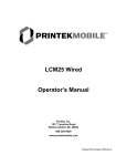 Printekmobile LCM25 Operator`s manual