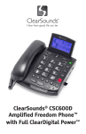 ClearSounds AMPLIFIED FREEDOM PHONE CSC600D Troubleshooting guide