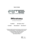 RME Audio Micstasy User`s guide