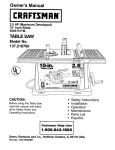 Craftsman 137.218760 Owner`s manual