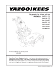 Yazoo/Kees KKH48152 Operator`s manual
