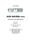 RME Audio ADI-6432R BNC User`s guide