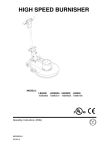 Windsor Speed Burnisher LB2000 Operating instructions