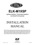 Elk Products M1EZ8 Installation manual