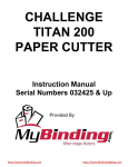 MyBinding Standard 3030x Instruction manual