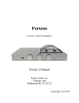 Rogue Audio Perseus Perseus Vacuum Tube Preamplifier Owner`s manual