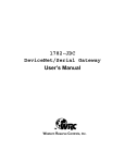 Western Reserve Controls 1782-JDC User`s manual