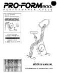 ProForm 900L 831.288230 User`s manual