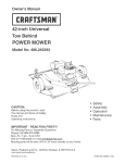 Craftsman 486.243293 Operating instructions
