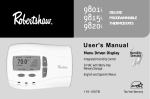 Robertshaw 9820I User`s manual