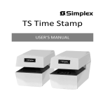 BC Time Recorder Simplex Consecutive User`s manual