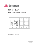 Secutron MR-2312-AT Installation manual