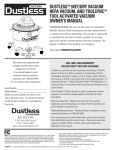 Dustless TOOLSYNCTOOL ACTIVATED VACUUM Owner`s manual