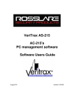 VeriTrax AS-215 AC-215`s PC management