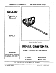 Craftsman 358.795620 Operator`s manual