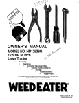 Weed Eater 165412 Owner`s manual