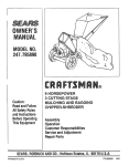 Craftsman 247.795890 Owner`s manual