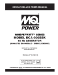 MULTIQUIP Whisperwatt DCA-600SSK Specifications