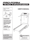 Pro-Form 410 trainer User`s manual