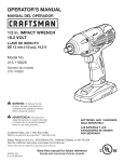 Craftsman 315.116020 Operator`s manual